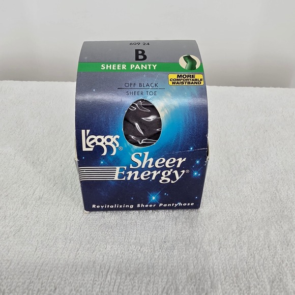 L'eggs Accessories - Leggs Sheer Energy Revitalizing Pantyhose Off Black Size B Sheer Toe 609 24